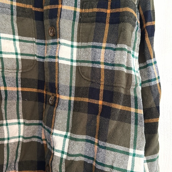 Gap and Old Navy Flannels size 10-12, green flannel, orange flannel - Picture 6 of 8